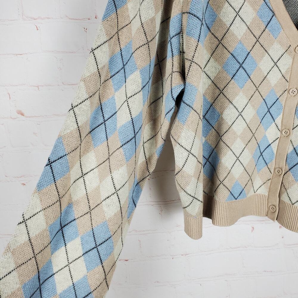 NEW Torrid Jacquard Shrug Cardigan Sweater Plus Sz 3X Sandstone Plaid Long Sleev - Picture 9 of 15